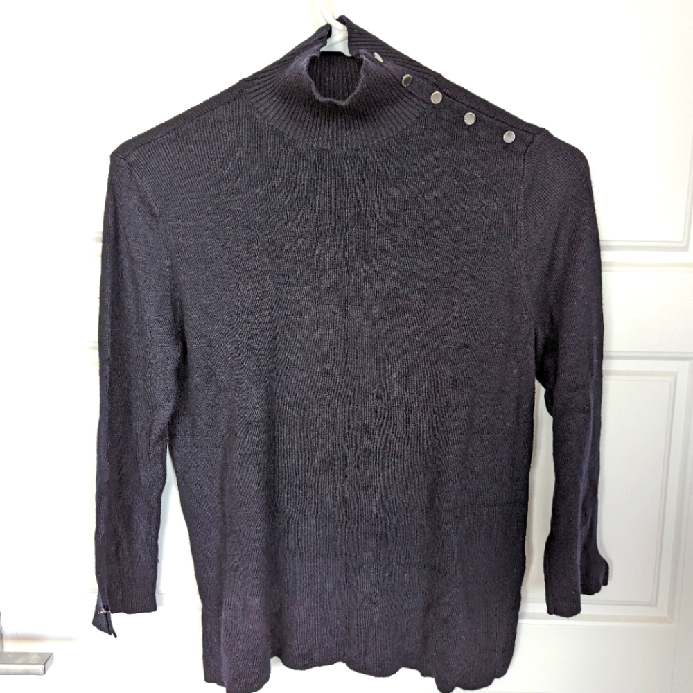 Ellen Tracy 3/4 length sleeve mock turtleneck sweater